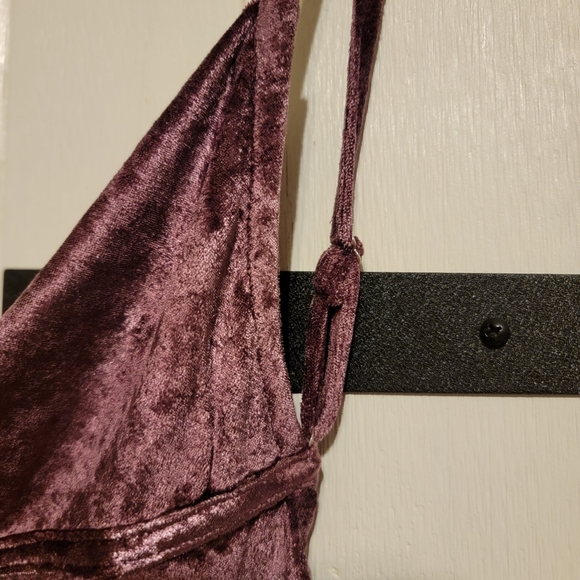 NWT Free People All Night Velvet Tunic Top Purple Fig Jam Cami Size XS - Picture 3 of 6